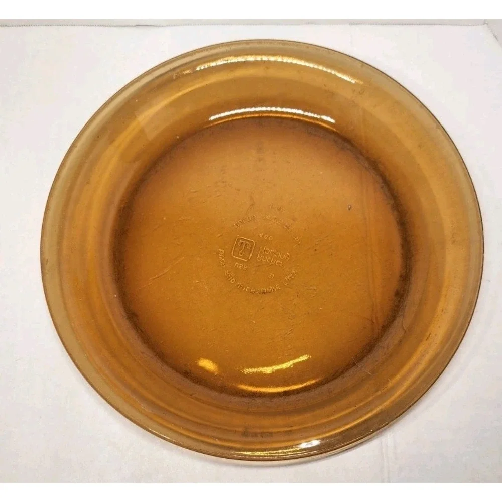 Lot Of 2 Anchor Hocking 462 Pyrex 209  Amber Pie Plate  Vintage Corningware‎ 9in